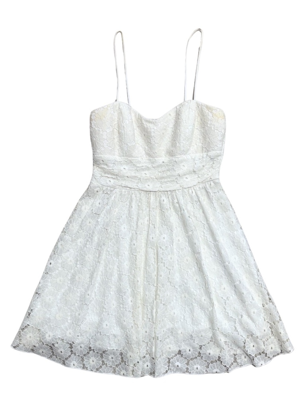 Cottagecore Coquette White Lace Dress Sundress Sleeveless Juniors Size 7